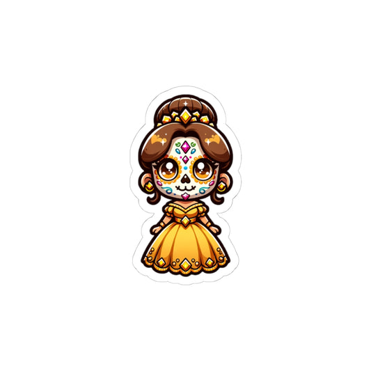 BELLE!!! Charming Dia de los Muertos Princess Stickers, Cute Stickers for Laptop, Phone, Scrapbooking, Gifts, Halloween Decor