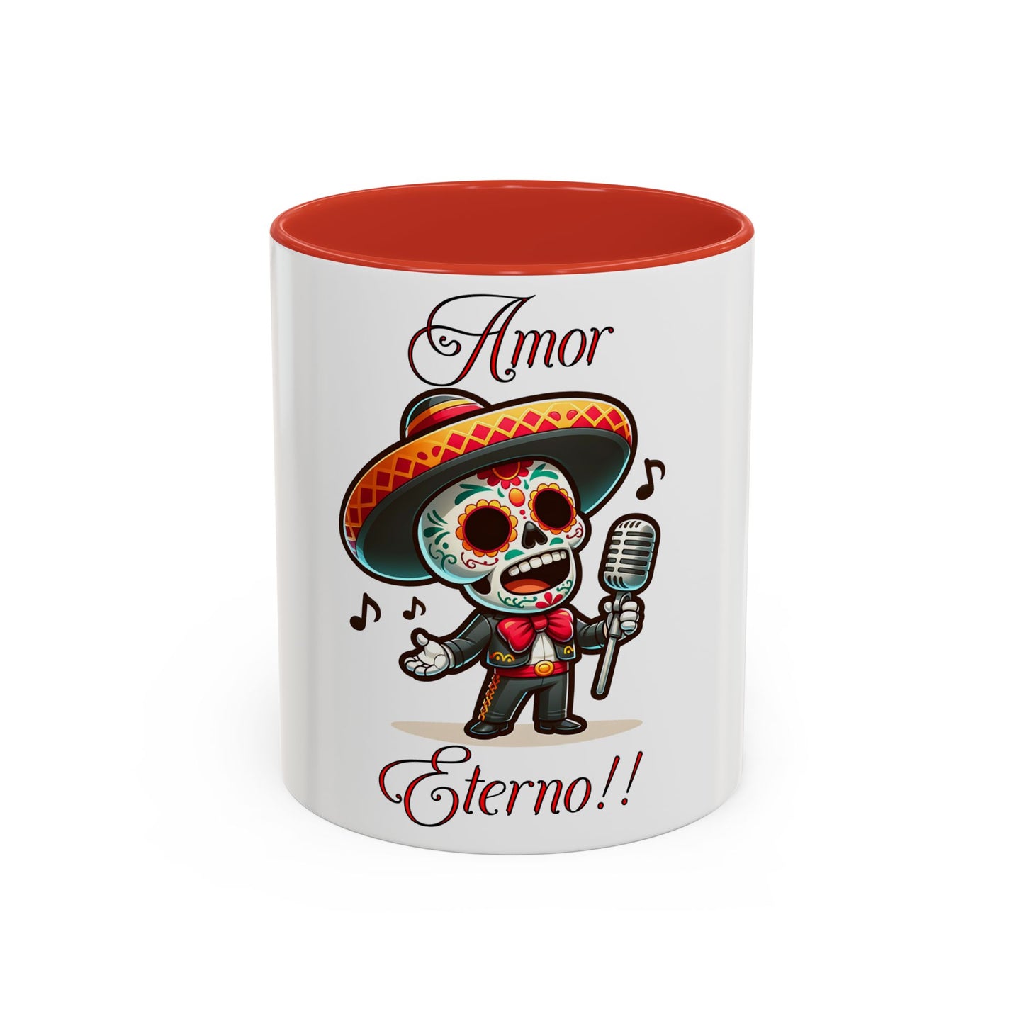 Amor Eterno Mug, Dia De Los Muertos, Day Of The Dead, Sugar Skull, Mariachi Singer Mug