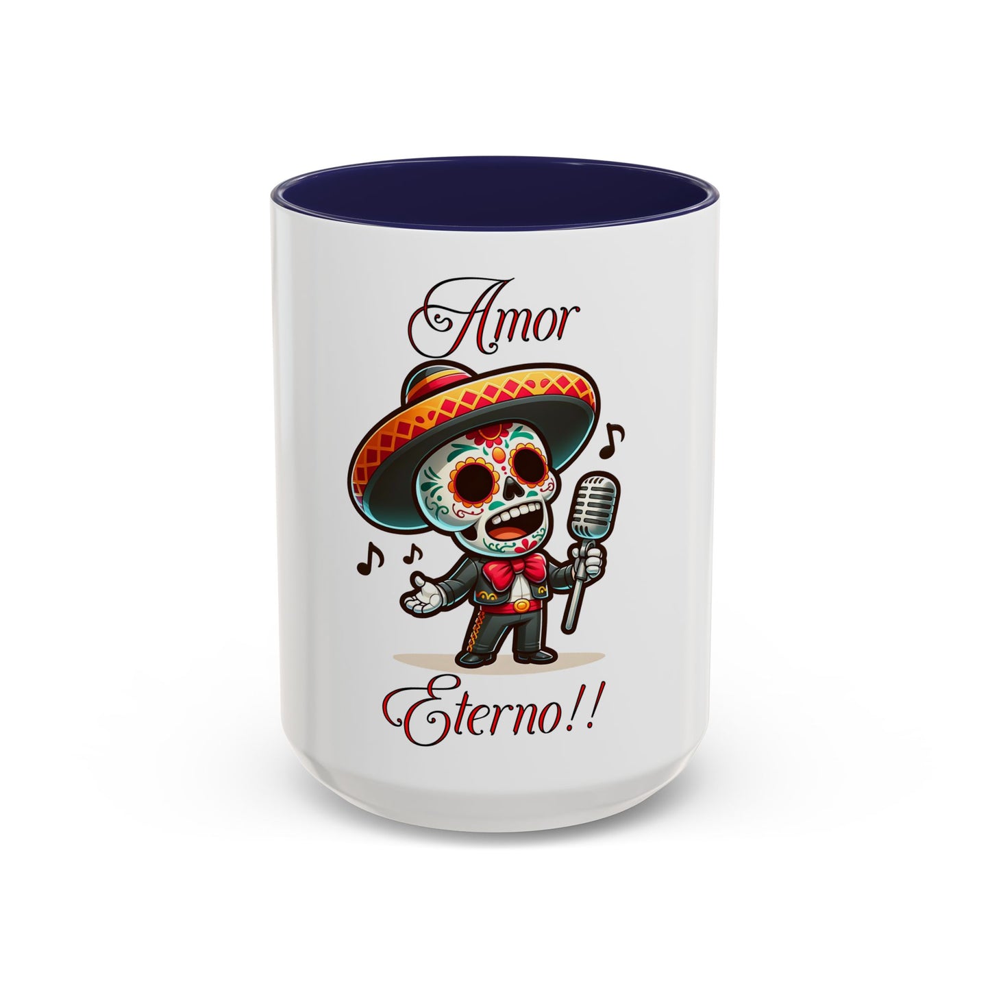 Amor Eterno Mug, Dia De Los Muertos, Day Of The Dead, Sugar Skull, Mariachi Singer Mug