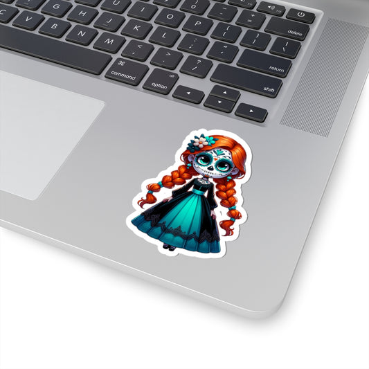 Anna!! Day of the Dead, Sugar Skull Decor, Halloween Gift, Laptop Sticker, Cute Girl Sticker, Fun Party Favors