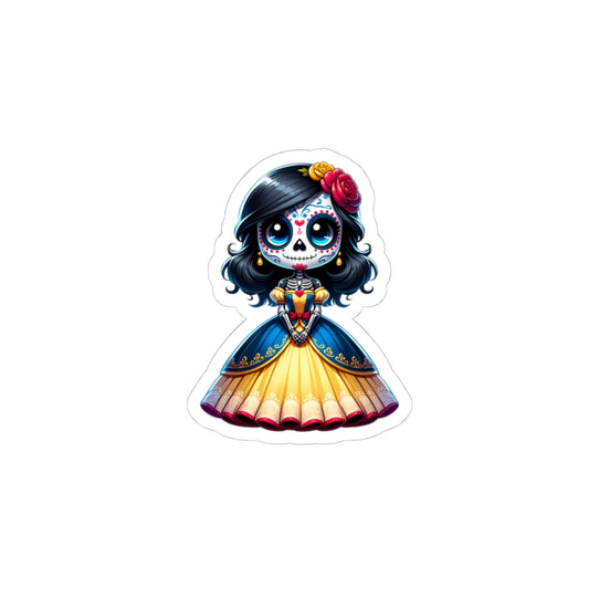 Dia de los Muertos Princess Stickers, Sugar Skull Decor, Cute Laptop Stickers, Holiday Gift Ideas, Day of the Dead Party Favors