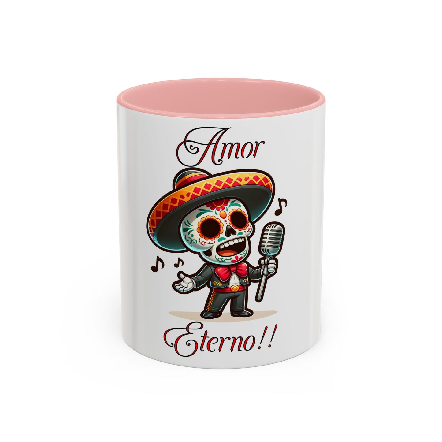 Amor Eterno Mug, Dia De Los Muertos, Day Of The Dead, Sugar Skull, Mariachi Singer Mug