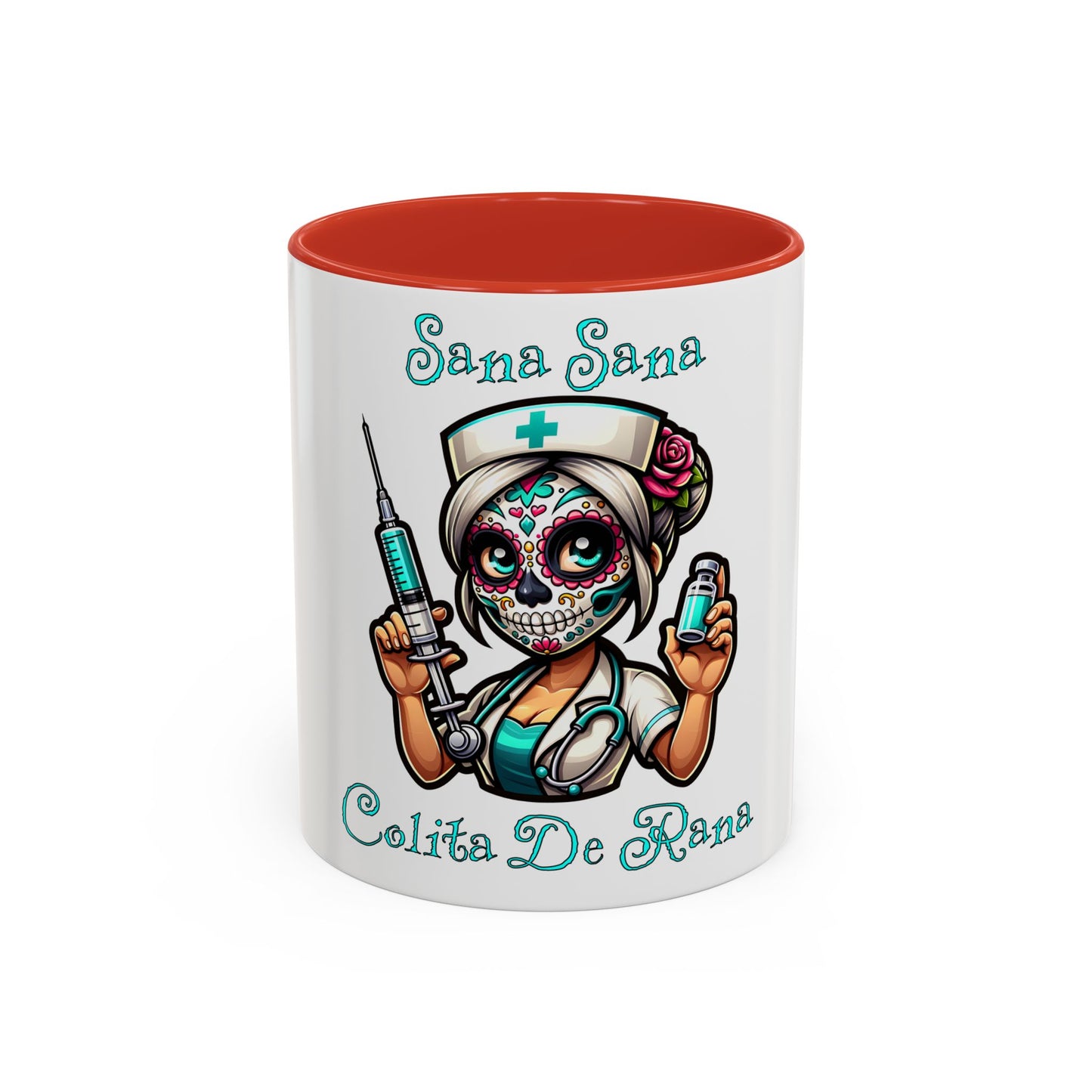 Sana Sana Colita De Rana Mug, Nurse, Boo Boo, Ouchie, Sugar Skull, Dia De Los Muertos Mug