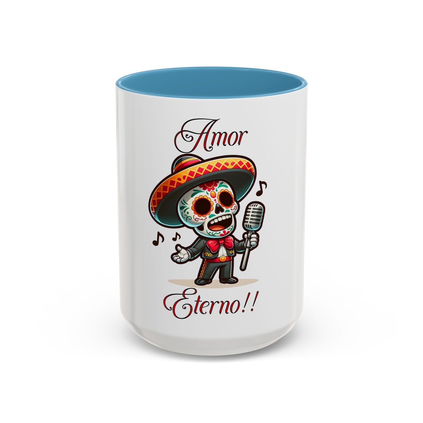 Amor Eterno Mug, Dia De Los Muertos, Day Of The Dead, Sugar Skull, Mariachi Singer Mug
