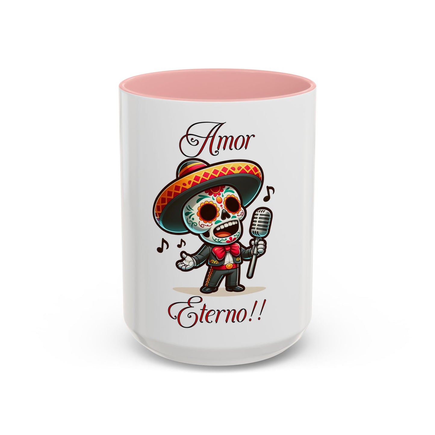 Amor Eterno Mug, Dia De Los Muertos, Day Of The Dead, Sugar Skull, Mariachi Singer Mug