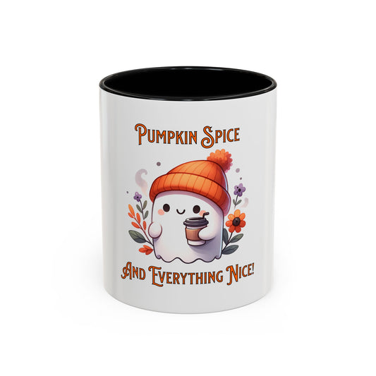 Pumpkin Spice And Everything Nice Mug, Halloween, Ghost, Funny Mug.