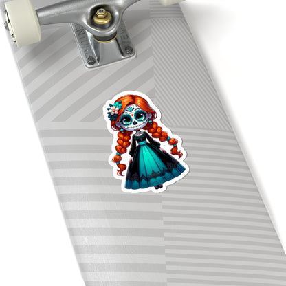Anna!! Day of the Dead, Sugar Skull Decor, Halloween Gift, Laptop Sticker, Cute Girl Sticker, Fun Party Favors