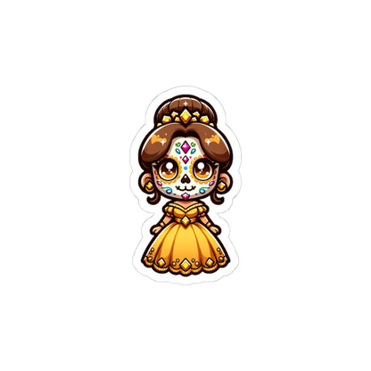 BELLE!!! Charming Dia de los Muertos Princess Stickers, Cute Stickers for Laptop, Phone, Scrapbooking, Gifts, Halloween Decor