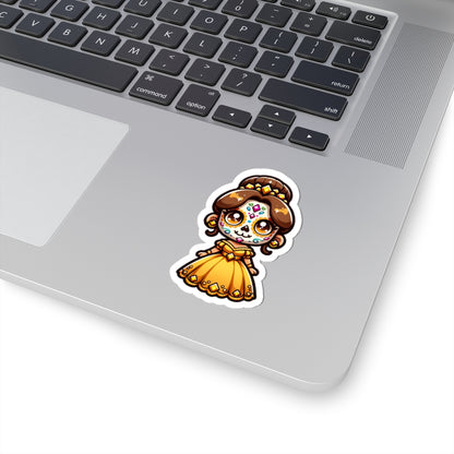 BELLE!!! Charming Dia de los Muertos Princess Stickers, Cute Stickers for Laptop, Phone, Scrapbooking, Gifts, Halloween Decor