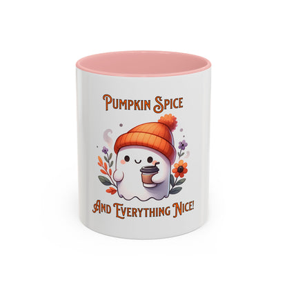 Pumpkin Spice And Everything Nice Mug, Halloween, Ghost, Funny Mug.
