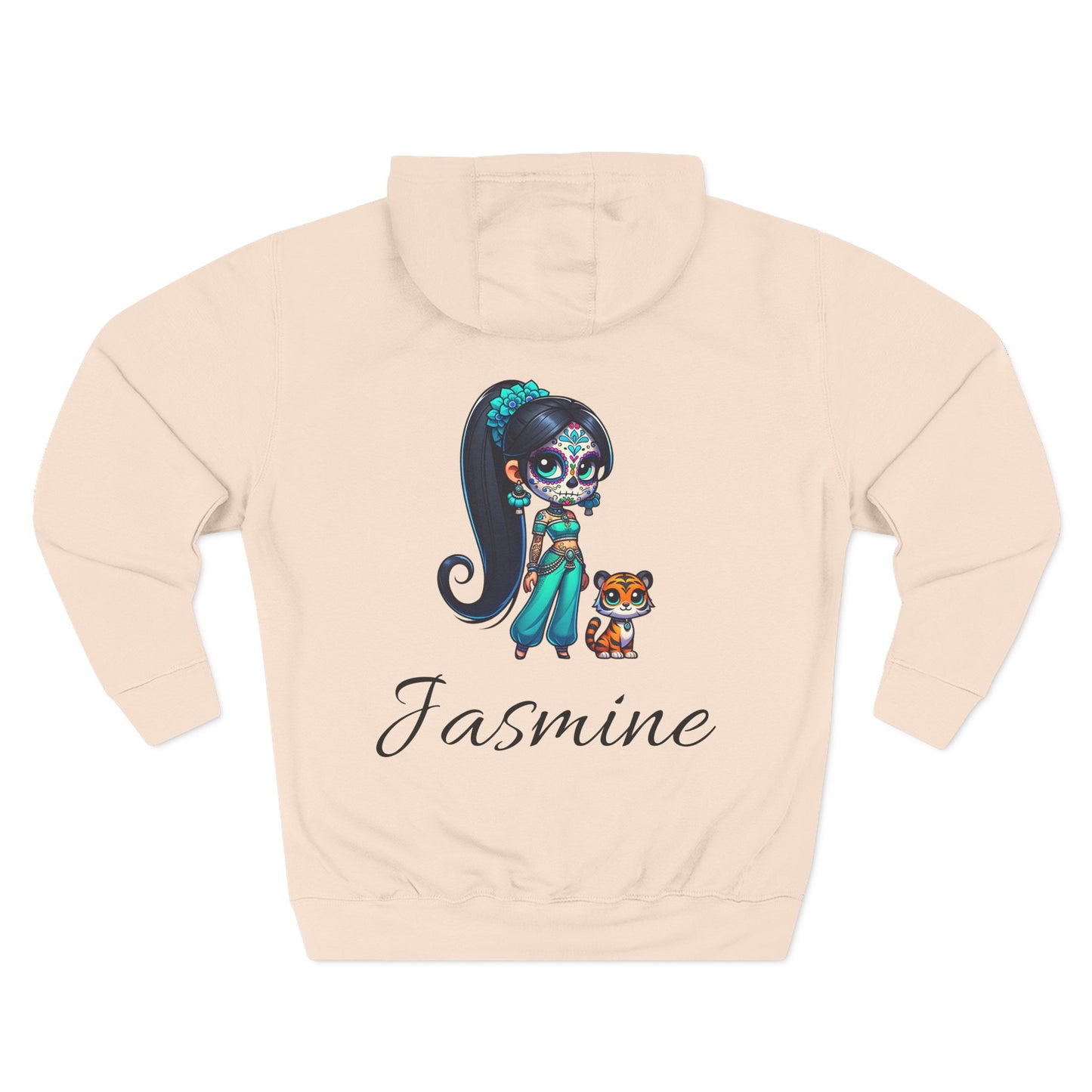 Princess Jasmine Fleece Hoodie, Cozy Cartoon Sweatshirt for Winter, Perfect Gift for Kids, Fun Illustration Hoodie, Cute Casual Wear