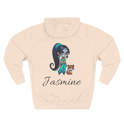 Princess Jasmine Fleece Hoodie, Cozy Cartoon Sweatshirt for Winter, Perfect Gift for Kids, Fun Illustration Hoodie, Cute Casual Wear