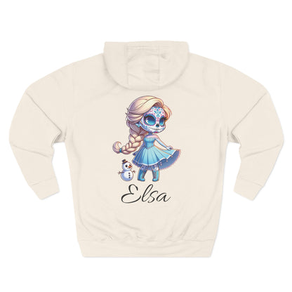 Frozen Elsa Character Fleece Hoodie | Cozy Halloween Sweater, Gifts for Kids, Fall Fashion, Spooky Season Apparel