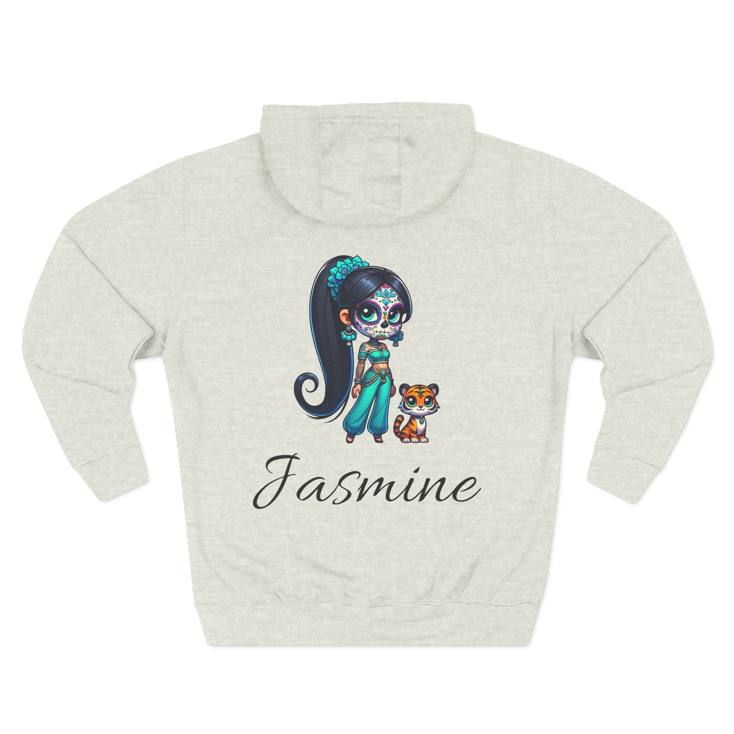 Princess Jasmine Fleece Hoodie, Cozy Cartoon Sweatshirt for Winter, Perfect Gift for Kids, Fun Illustration Hoodie, Cute Casual Wear