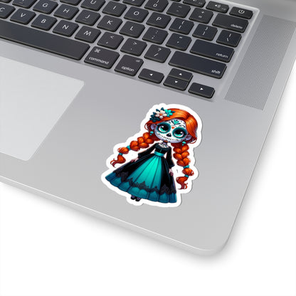 Anna!! Day of the Dead, Sugar Skull Decor, Halloween Gift, Laptop Sticker, Cute Girl Sticker, Fun Party Favors
