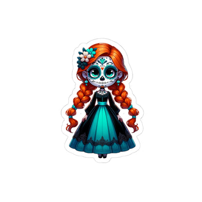 Anna!! Day of the Dead, Sugar Skull Decor, Halloween Gift, Laptop Sticker, Cute Girl Sticker, Fun Party Favors