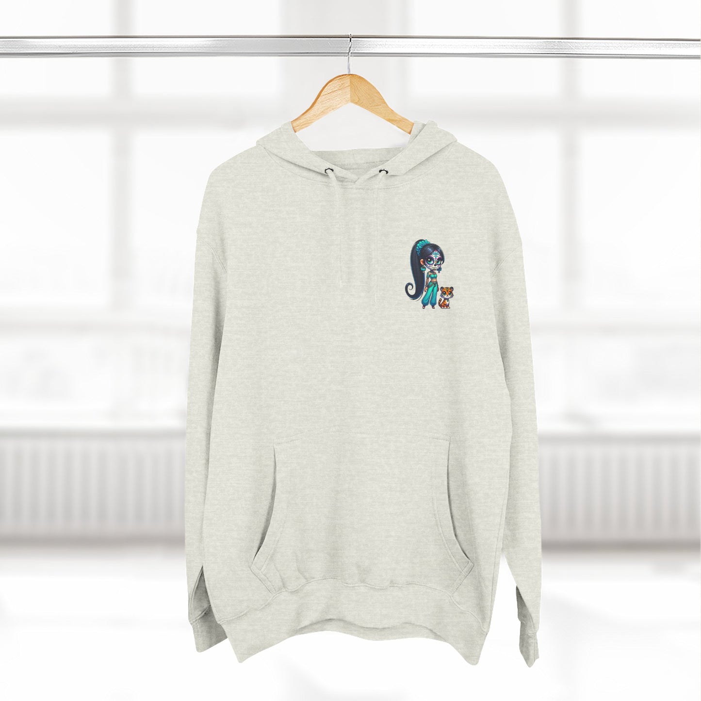 Princess Jasmine Fleece Hoodie, Cozy Cartoon Sweatshirt for Winter, Perfect Gift for Kids, Fun Illustration Hoodie, Cute Casual Wear