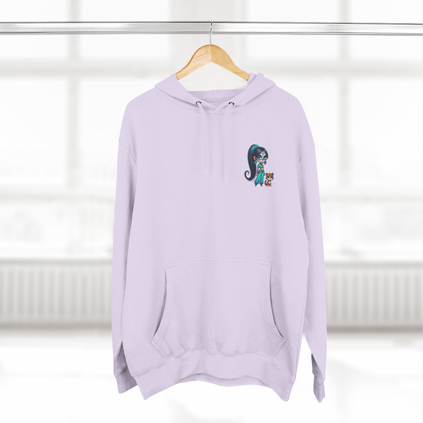 Princess Jasmine Fleece Hoodie, Cozy Cartoon Sweatshirt for Winter, Perfect Gift for Kids, Fun Illustration Hoodie, Cute Casual Wear