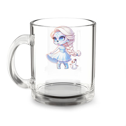 Elsa Cute Character Glass Mug, 10oz | Adorable Gift for Disney Fans, Coffee Lover's Mug, Unique Collectible