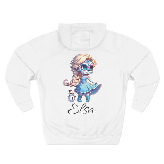 Frozen Elsa Character Fleece Hoodie | Cozy Halloween Sweater, Gifts for Kids, Fall Fashion, Spooky Season Apparel