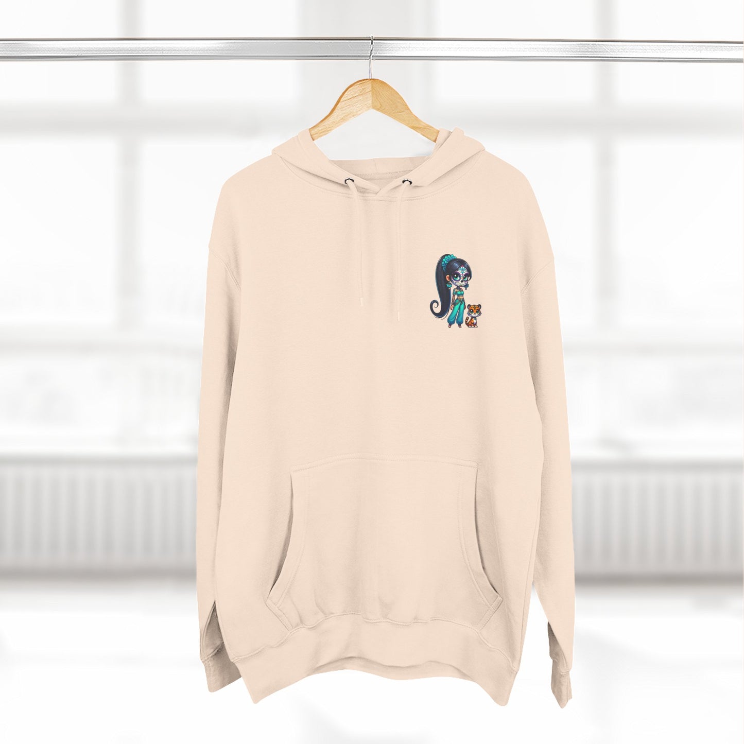 Princess Jasmine Fleece Hoodie, Cozy Cartoon Sweatshirt for Winter, Perfect Gift for Kids, Fun Illustration Hoodie, Cute Casual Wear