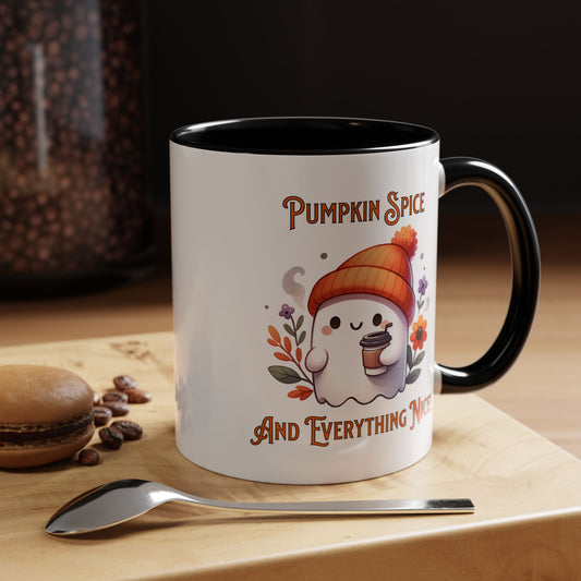 Pumpkin Spice And Everything Nice Mug, Halloween, Ghost, Funny Mug.