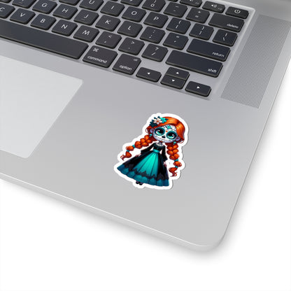 Anna!! Day of the Dead, Sugar Skull Decor, Halloween Gift, Laptop Sticker, Cute Girl Sticker, Fun Party Favors