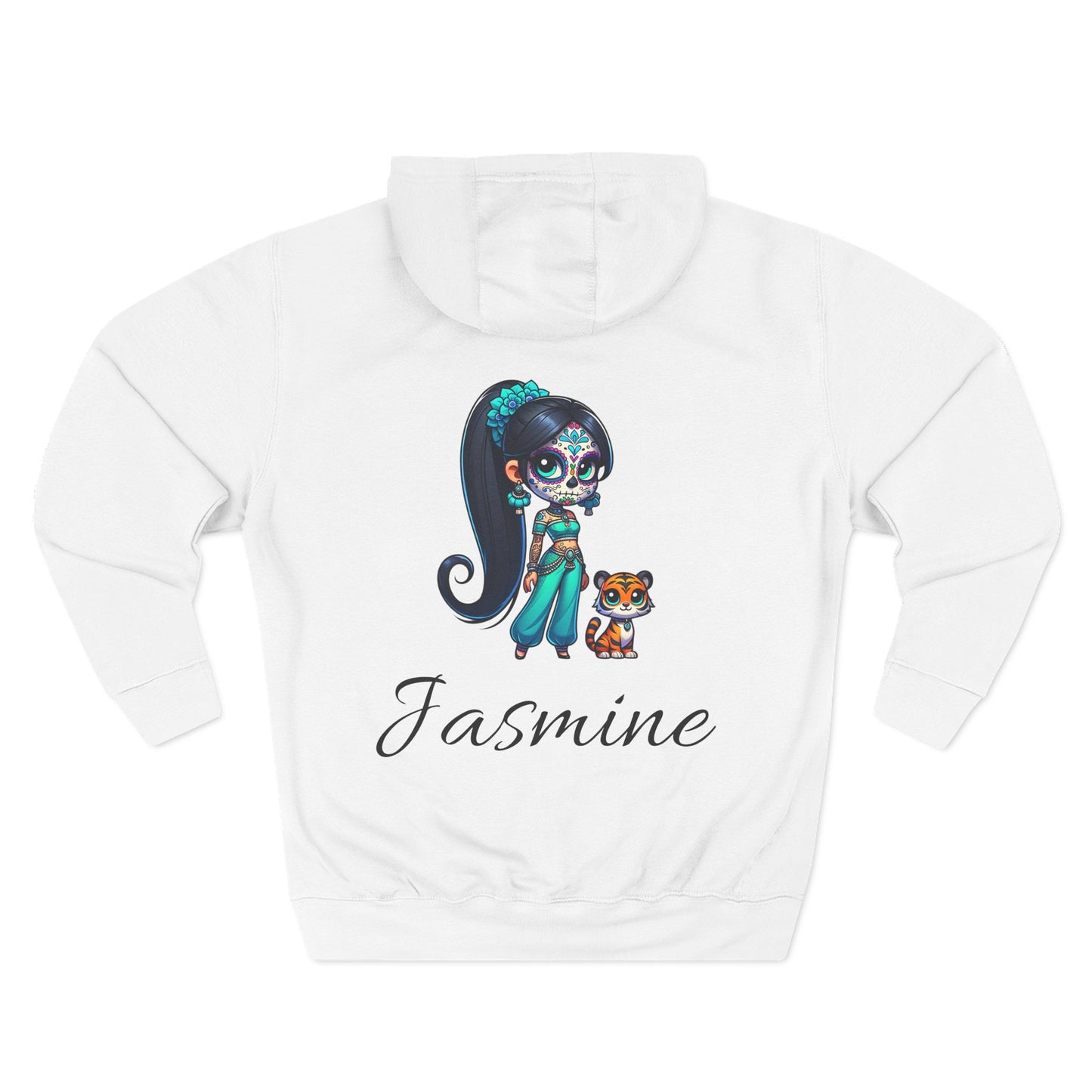 Princess Jasmine Fleece Hoodie, Cozy Cartoon Sweatshirt for Winter, Perfect Gift for Kids, Fun Illustration Hoodie, Cute Casual Wear