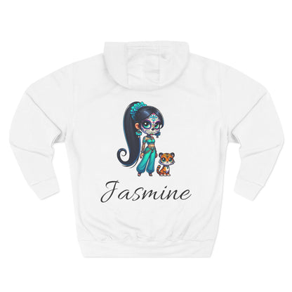 Princess Jasmine Fleece Hoodie, Cozy Cartoon Sweatshirt for Winter, Perfect Gift for Kids, Fun Illustration Hoodie, Cute Casual Wear