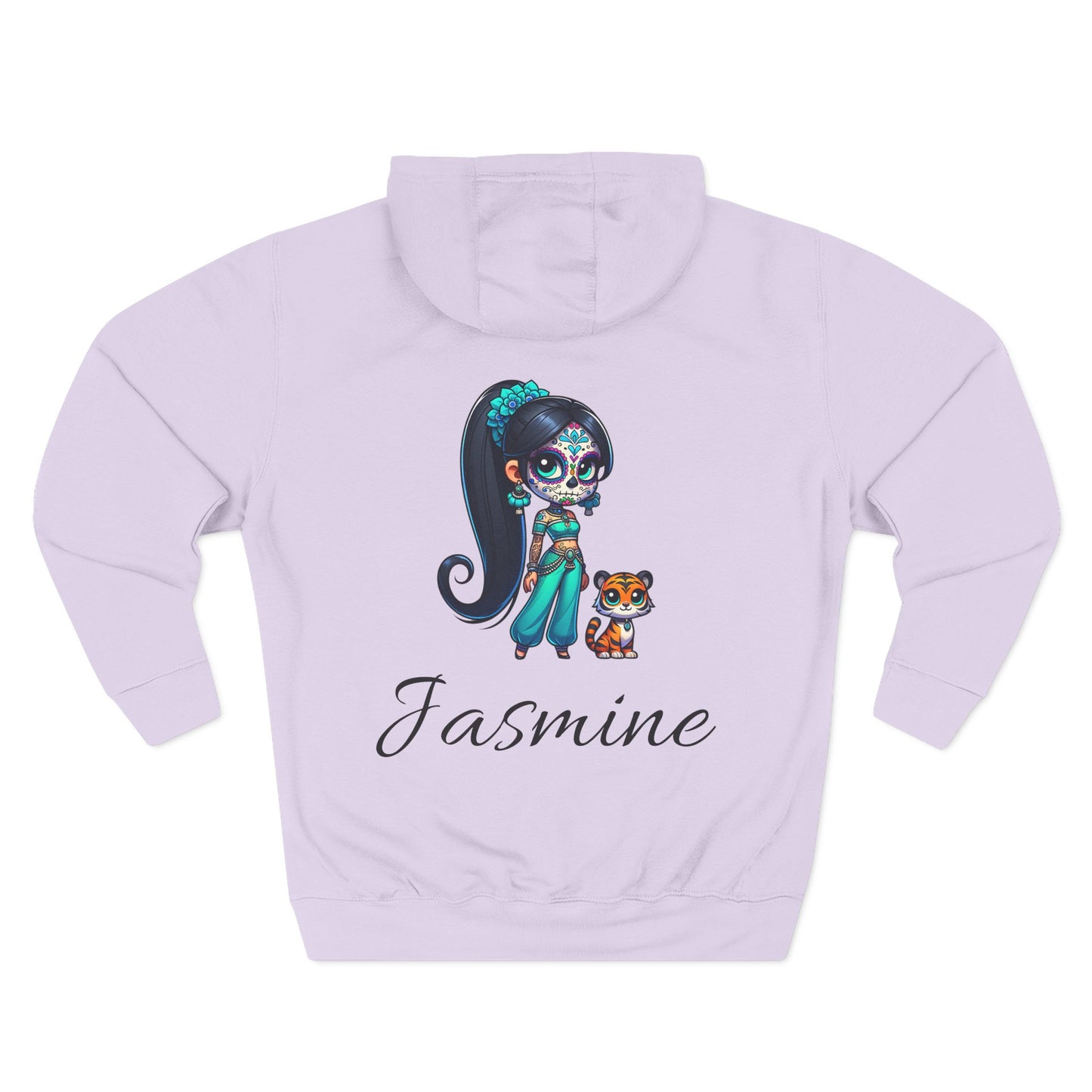 Princess Jasmine Fleece Hoodie, Cozy Cartoon Sweatshirt for Winter, Perfect Gift for Kids, Fun Illustration Hoodie, Cute Casual Wear
