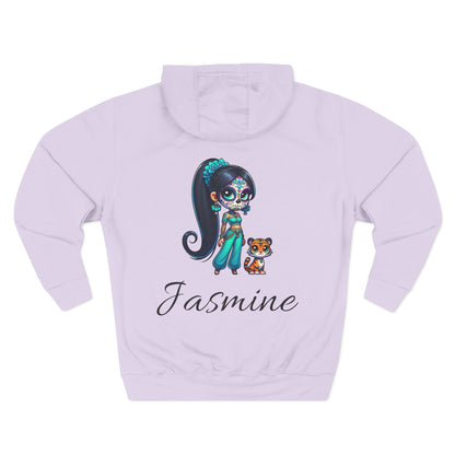 Princess Jasmine Fleece Hoodie, Cozy Cartoon Sweatshirt for Winter, Perfect Gift for Kids, Fun Illustration Hoodie, Cute Casual Wear