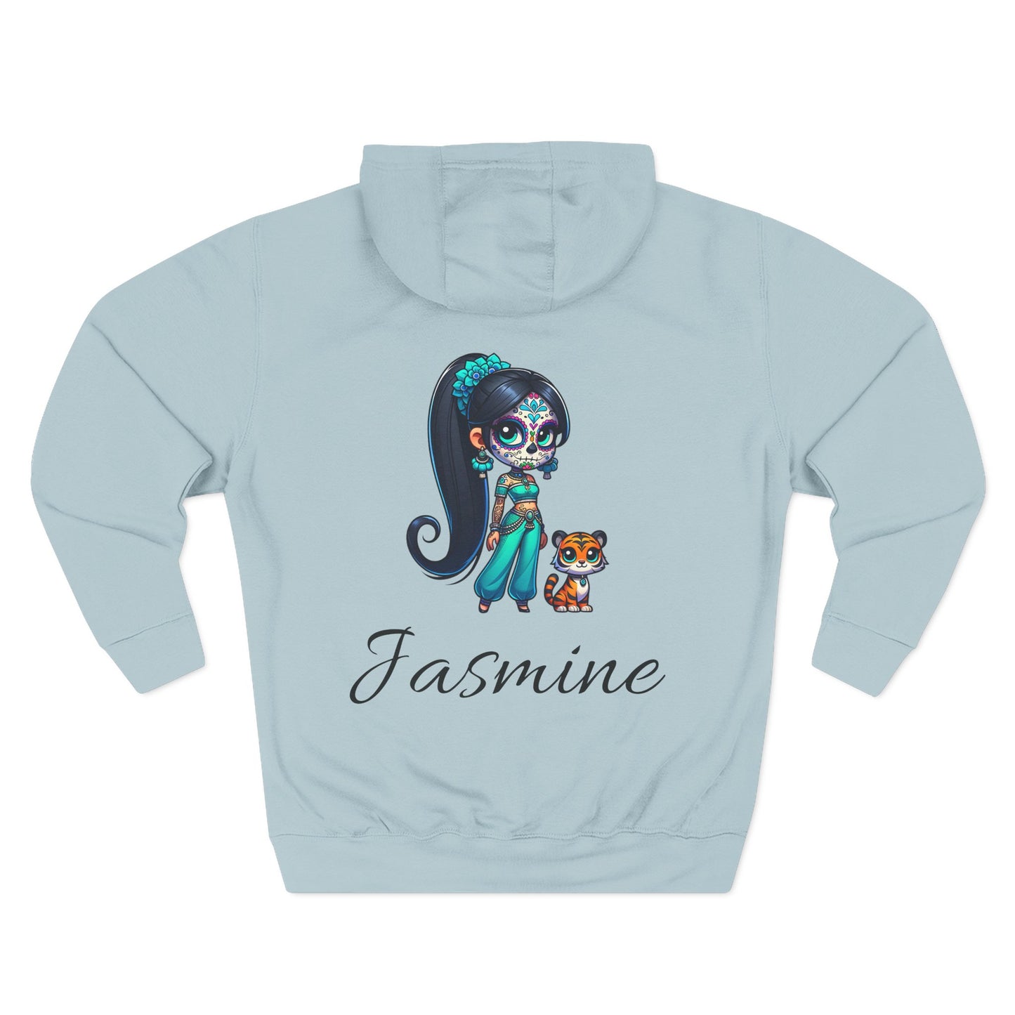 Princess Jasmine Fleece Hoodie, Cozy Cartoon Sweatshirt for Winter, Perfect Gift for Kids, Fun Illustration Hoodie, Cute Casual Wear