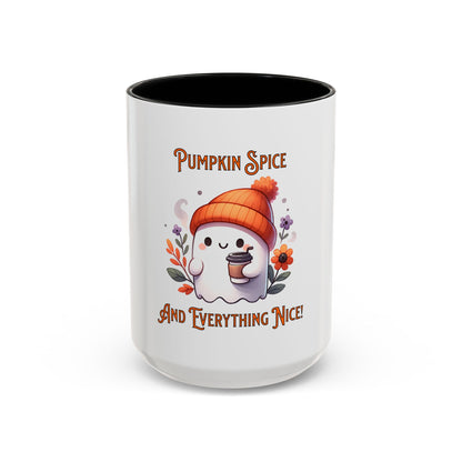 Pumpkin Spice And Everything Nice Mug, Halloween, Ghost, Funny Mug.