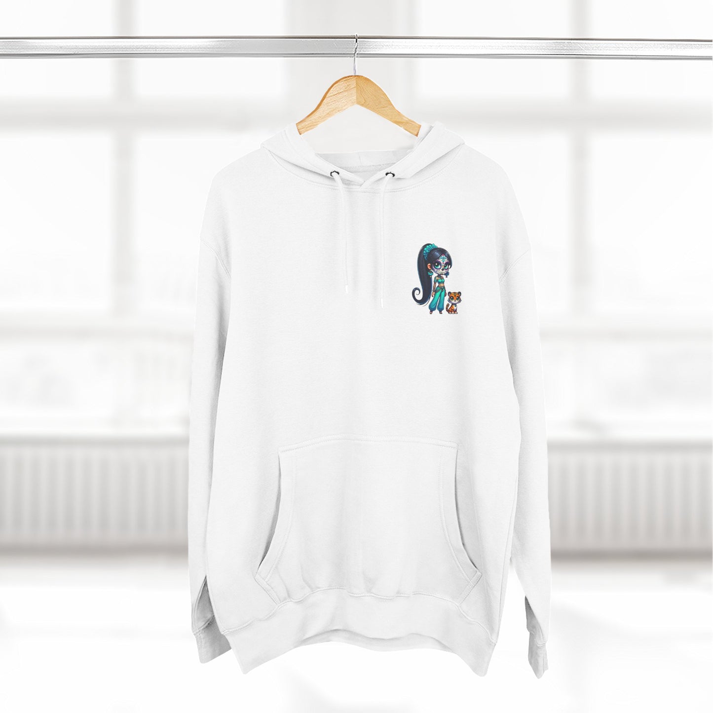 Princess Jasmine Fleece Hoodie, Cozy Cartoon Sweatshirt for Winter, Perfect Gift for Kids, Fun Illustration Hoodie, Cute Casual Wear