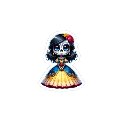 Dia de los Muertos Princess Stickers, Sugar Skull Decor, Cute Laptop Stickers, Holiday Gift Ideas, Day of the Dead Party Favors