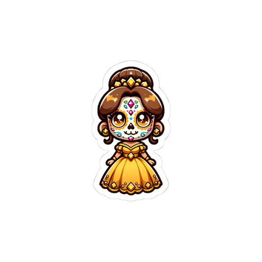 BELLE!!! Charming Dia de los Muertos Princess Stickers, Cute Stickers for Laptop, Phone, Scrapbooking, Gifts, Halloween Decor
