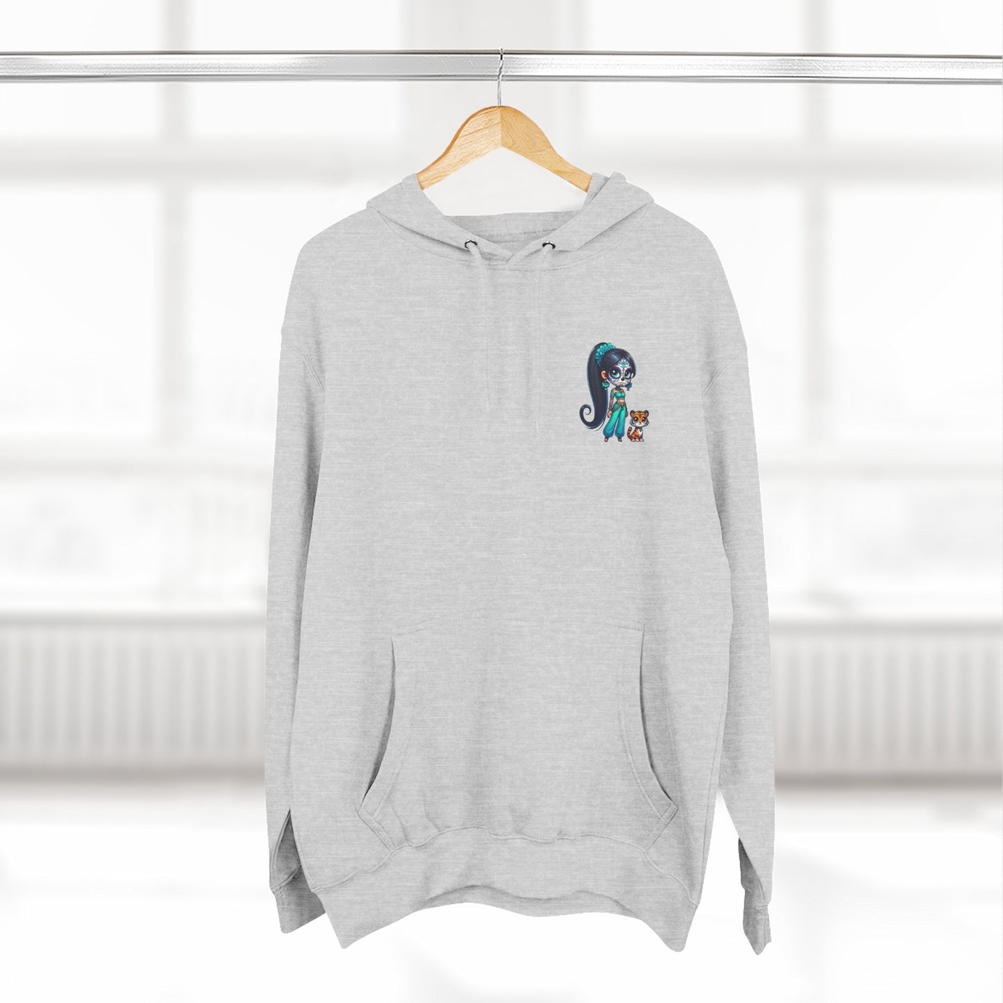 Princess Jasmine Fleece Hoodie, Cozy Cartoon Sweatshirt for Winter, Perfect Gift for Kids, Fun Illustration Hoodie, Cute Casual Wear