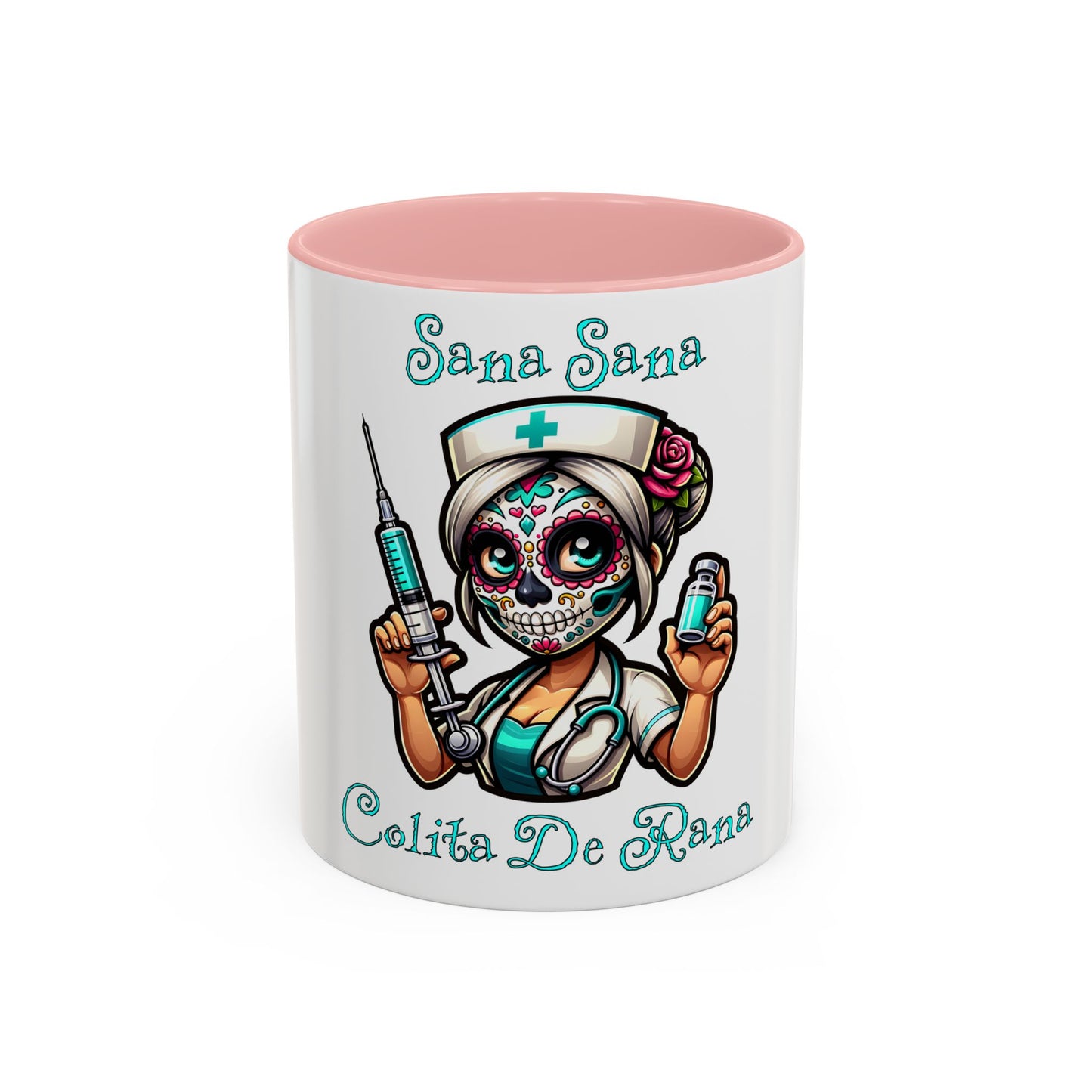 Sana Sana Colita De Rana Mug, Nurse, Boo Boo, Ouchie, Sugar Skull, Dia De Los Muertos Mug