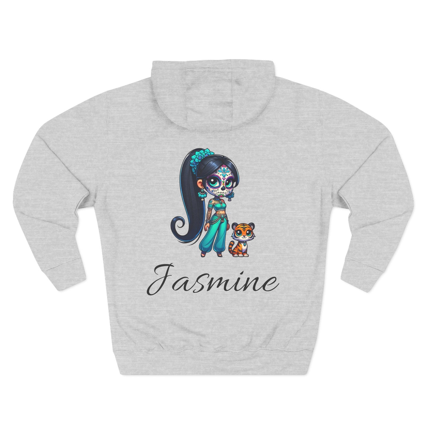 Princess Jasmine Fleece Hoodie, Cozy Cartoon Sweatshirt for Winter, Perfect Gift for Kids, Fun Illustration Hoodie, Cute Casual Wear