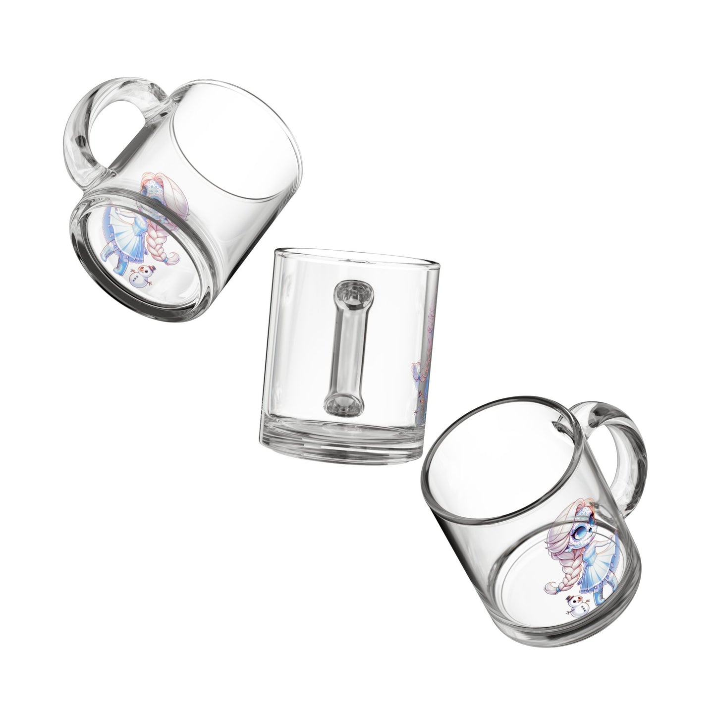 Elsa Cute Character Glass Mug, 10oz | Adorable Gift for Disney Fans, Coffee Lover's Mug, Unique Collectible