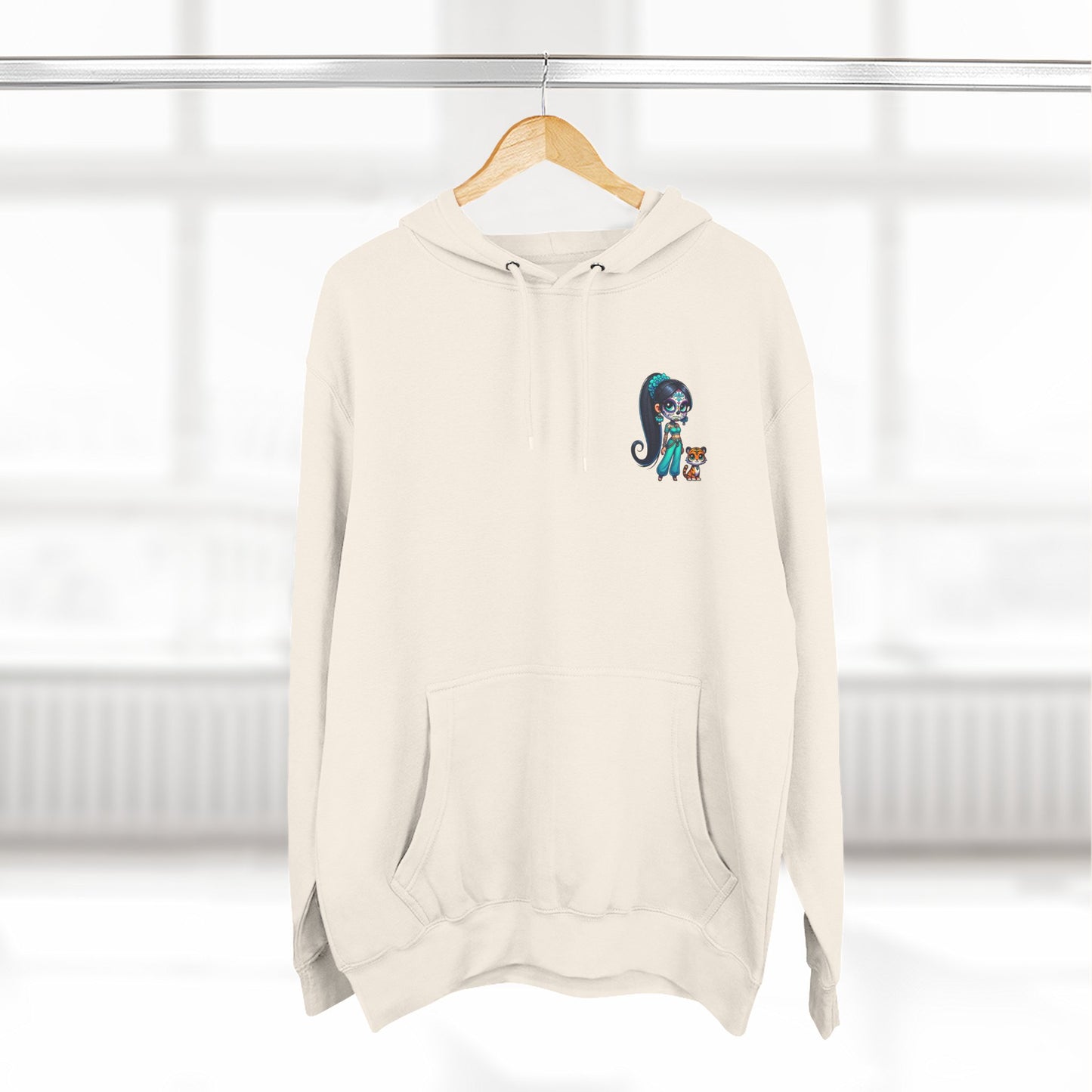 Princess Jasmine Fleece Hoodie, Cozy Cartoon Sweatshirt for Winter, Perfect Gift for Kids, Fun Illustration Hoodie, Cute Casual Wear