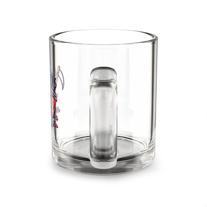 DEATH OVER DECAF!!! Glass Mug, 10oz Coffee Mug, Perfect Gift for Halloween, Unique Skull Mug, Quirky Kitchen Decor, Birthday Gift Idea