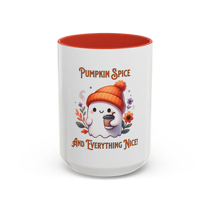 Pumpkin Spice And Everything Nice Mug, Halloween, Ghost, Funny Mug.